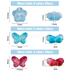 160 Stück transparente Glasperlen in 16 Stilen zum Einbrennen&nbsp;GLAA-FH0001-58