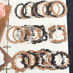 3 Set mit 6 Scrapbook-Papierblöcken im Vintage-Stil mit Ausschnitten und Spitze.&nbsp;DIY-CP0012-60