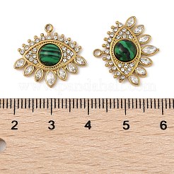 Pendenti con occhio di malachite sintetica&nbsp;STAS-P380-24G-02