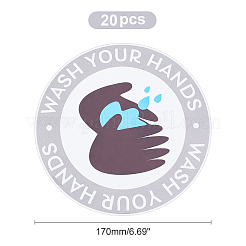 Autocollant de signe de lavage de vos mains en pvc&nbsp;AJEW-WH0231-34