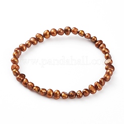 Gefärbte natürliche Süßwasser-Zuchtperlen-Stretch-Armbänder&nbsp;BJEW-JB05892