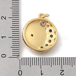 Pendentifs avec zircon cubiques à micro-pavés en laiton&nbsp;KK-D431-080G-01