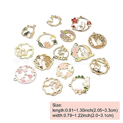 15 Stück 15 Arten Legierung Emaille Anhänger&nbsp;FIND-YW0004-73