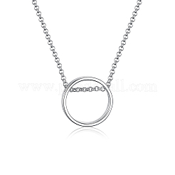 Collier pendentif cercle géométrique argenté s925&nbsp;VA6375