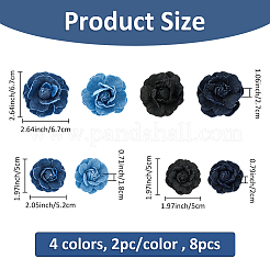 16 Stück 8 Stile Denim-Stoff & Nylon-Blumen&nbsp;DIY-FH0007-88