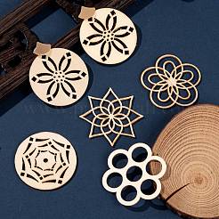 70pcs 7 cabochons en bois de style&nbsp;WOOD-LS0001-18