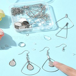 DIY-Set zur Herstellung von Ohrhängern aus Edelstahl 304 mit Dreieck und Fächer&nbsp;DIY-FS0007-85