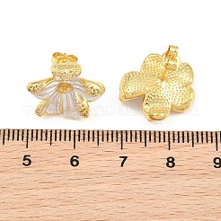 Fornituras de latón micro pave zirconia pendiente del perno prisionero&nbsp;CU-CBAA5EE-04G-04