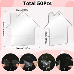 50 Stück transparente Acrylscheiben-Anhänger&nbsp;ZXFQ-SC0001-01A