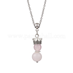 6 collana con ciondolo a forma di principe con corona in perline di vetro fatte a mano in 6 colori&nbsp;NJEW-JN05447