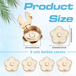 6 bouton de manchette en alliage de zinc&nbsp;BUTT-ME0001-50B-01