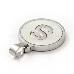 Acier inoxydable 304 avec pendentifs en coquillage blanc&nbsp;STAS-G268-01S-P