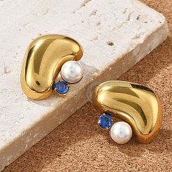 Boucles d'oreilles à tige en acier inoxydable 304&nbsp;EJEW-R020-01G-01
