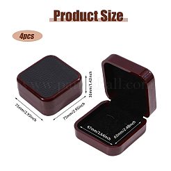 Cajas para gemelos de joyería de plástico y cuero sintético&nbsp;CON-WH0117-14B