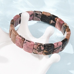 Bracelets extensibles en perles d'hypersthène naturelle pour hommes&nbsp;G-K303-02C