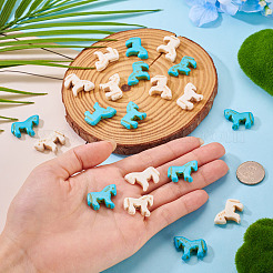 20 pièce de perles de cheval synthétiques teintées en turquoise&nbsp;G-TA0003-18B