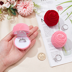 Boîtes à bijoux en velours rose&nbsp;LS-CON-WH0092-63A