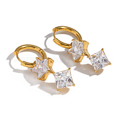 Pendientes de estrella con aro cuadrado de acero inoxidable 304&nbsp;SZ9401