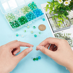 200pcs 8 Farben sprühlackierte Knisterglasperlenstränge&nbsp;CCG-AR0001-05