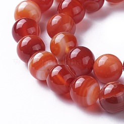 Chapelets de perles rouges en agate naturelle&nbsp;G-P434-09C-B