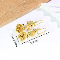 Boucles d'oreilles créoles vintage ethniques en laiton.&nbsp;LS-VD5879