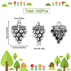 100 pendentif en alliage de style tibétain en forme de raisin&nbsp;TIBEP-SC0002-47
