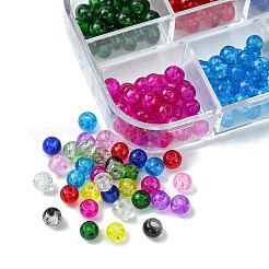 12 Farbe transparente Backfarbe Crackle-Glasperlen&nbsp;CCG-FS0001-02B