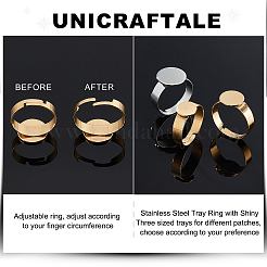 18 stücke 6 stil 304 edelstahl einstellbare finger ringe komponenten&nbsp;STAS-UN0032-77