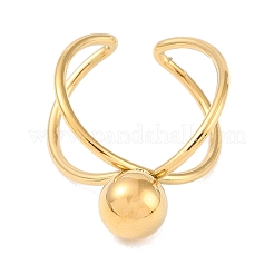 Bague de manchette ronde ouverte en acier inoxydable 304 avec placage ionique (IP)&nbsp;RJEW-C097-06G