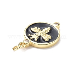 Pendenti ecologici in ottone con micro pavé di zirconi&nbsp;KK-F845-23G-02