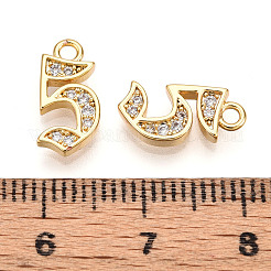 Breloques en laiton avec zircone cubique de micro pave&nbsp;KK-N261-104F-G