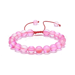 Braccialetti di perline intrecciate in pietra di luna sintetica a 3 colori&nbsp;BJEW-JB08858