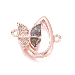 Connettori in ottone con micro pavimentazioni in zirconia cubica trasparente&nbsp;ZIRC-L085-64