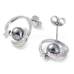Boucles d'oreilles en perles de coquille&nbsp;EJEW-Z024-09B-P