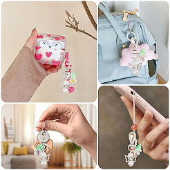 16 pz 8 colori fiore angelo plastica ABS imitazione perla e decorazioni pendenti in acrilico&nbsp;HJEW-CA00055