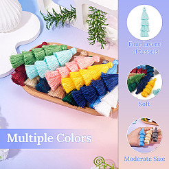 13 Stück 13 Farben Polyester-Quastenanhänger&nbsp;FIND-TA0008-98