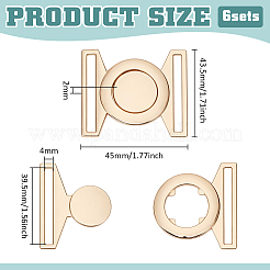 6 jeu de boucles à déclenchement latéral en alliage de zinc&nbsp;FIND-BC0019-63LG