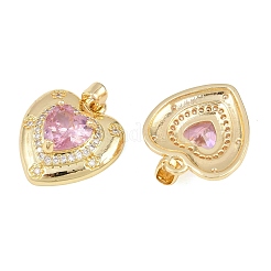 Pendentifs avec zircon cubiques à micro-pavés en laiton&nbsp;KK-H257-05G-02