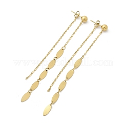 Orecchini a bottone con nappine in acciaio inossidabile 304 placcati ioni (ip) per donna&nbsp;EJEW-A119-18G