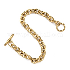 Bracciali a catena in acciaio inox 304 con placcatura sotto vuoto pvd&nbsp;BJEW-G618-04G