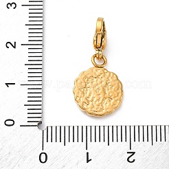 Ciondolo rotondo piatto con stella in acciaio inossidabile 304 con decorazioni in strass e smalto&nbsp;STAS-I331-08G