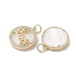 Pendentifs en laiton pavé de coquille&nbsp;KK-L208-75G