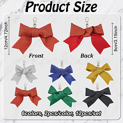 12 Stück 6 Farben Polyester Bowknot Anhänger Dekoration&nbsp;HJEW-PH01954