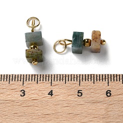 Pendenti con perline cubiche di agata indiana naturale&nbsp;STAS-C120-02G-03