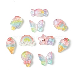 48pcs 8 Arten transparente Harzcabochons&nbsp;RESI-CJ0004-79