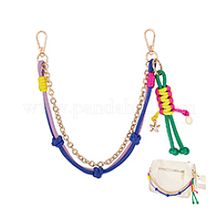 1 Stück Kette aus Zinklegierung & natürliche Kauri-Muschel & geflochtene Kordeltasche aus menschlichem Kunstleder&nbsp;FIND-PH0059-82