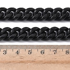 Colliers à maillons cubains en acier inoxydable 201 de 12 mm pour femmes et hommes&nbsp;NJEW-F360-01EB