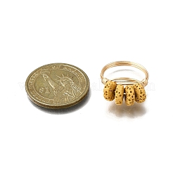 Fingerring aus geflochtenen Perlen aus natürlichem Lavastein&nbsp;RJEW-TA00214