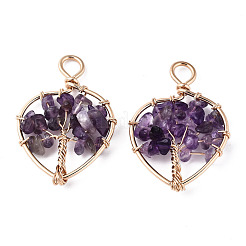 Natürlichen Amethyst Edelsteinanhänger&nbsp;G-T131-97B-09