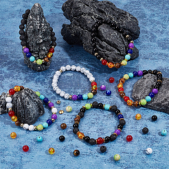DIY-Set zur Herstellung von Stretch-Armbändern aus natürlichen und synthetischen gemischten Edelsteinen mit runden Perlen&nbsp;DIY-SC0024-65